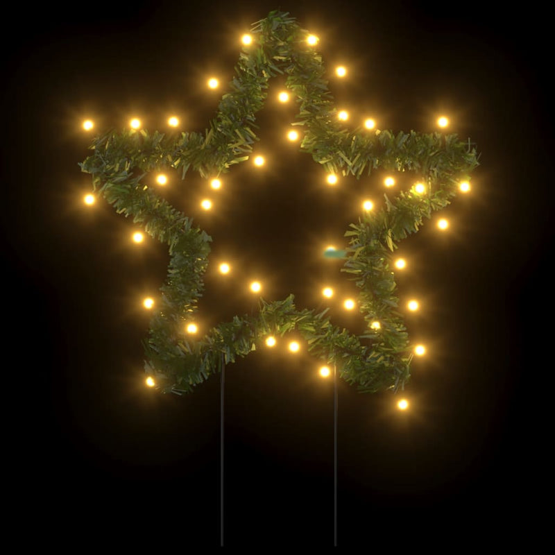 vidaXL karácsonyi csillag fénydekoráció 3 cövekkel 50 LED 29 cm