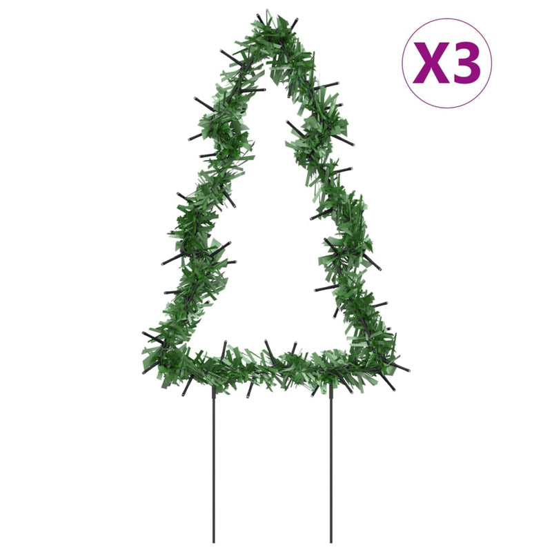 vidaXL karácsonyfa fénydekoráció 3 db cövekkel 50 LED 30 cm