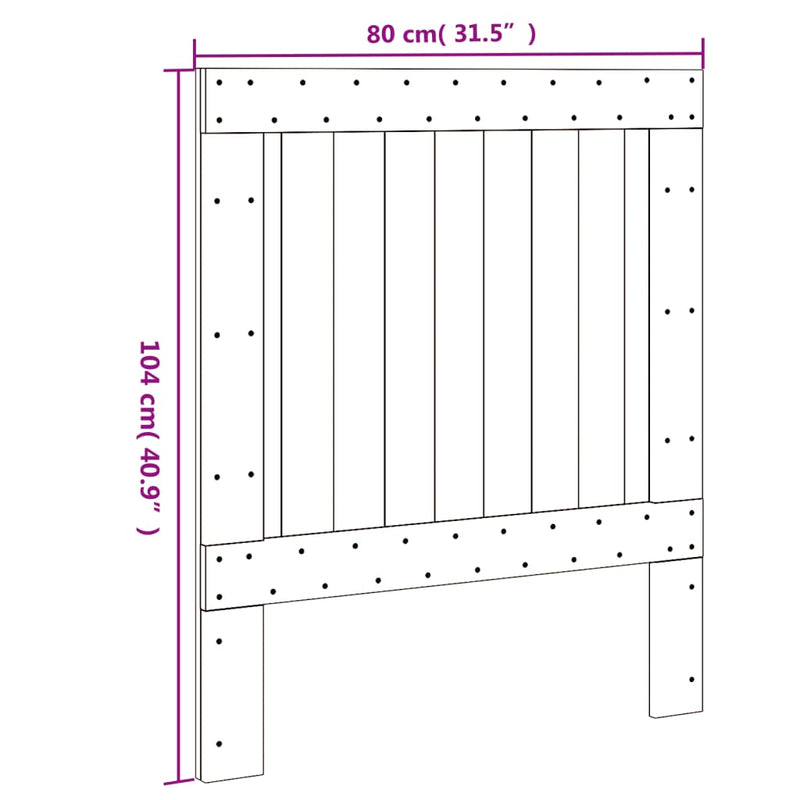 vidaXL tömör fenyőfa fejtámla 80 x 104 cm