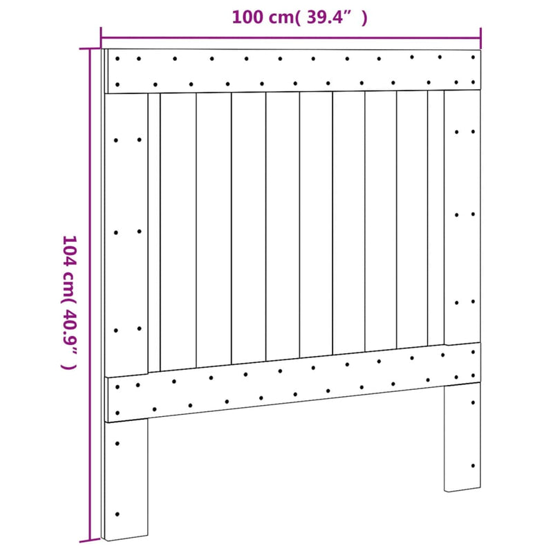 vidaXL tömör fenyőfa fejtámla 100 x 104 cm