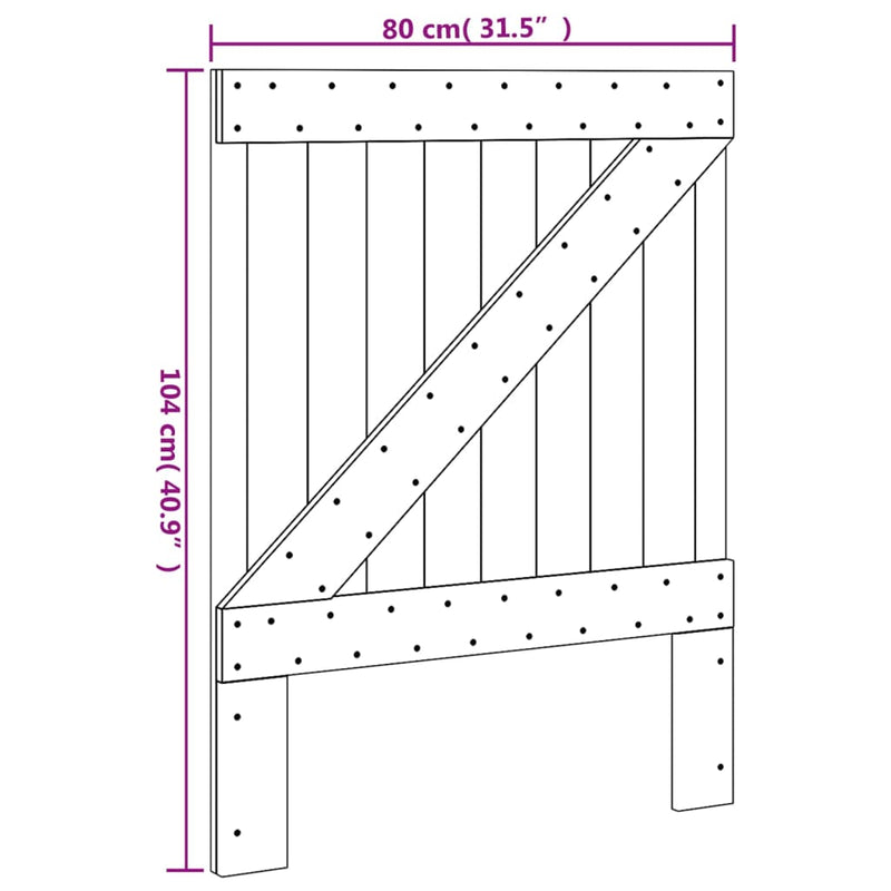 vidaXL tömör fenyőfa fejtámla 80 x 104 cm
