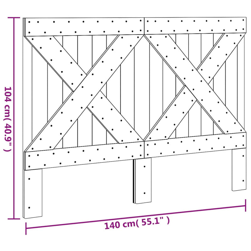 vidaXL tömör fenyőfa fejtámla 140 x 104 cm