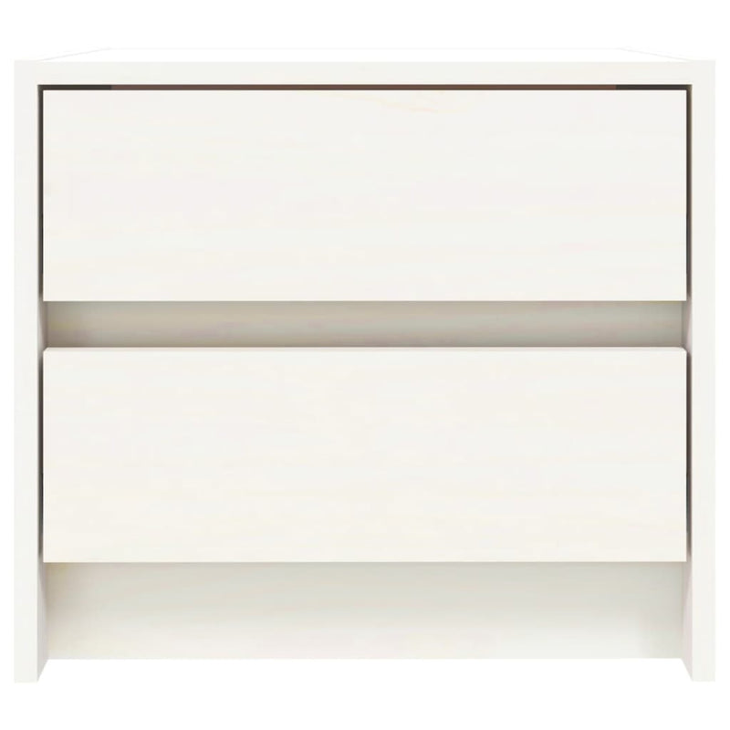 vidaXL 2 db fehér tömör fenyőfa éjjeliszekrény 40 x 31 x 35,5 cm