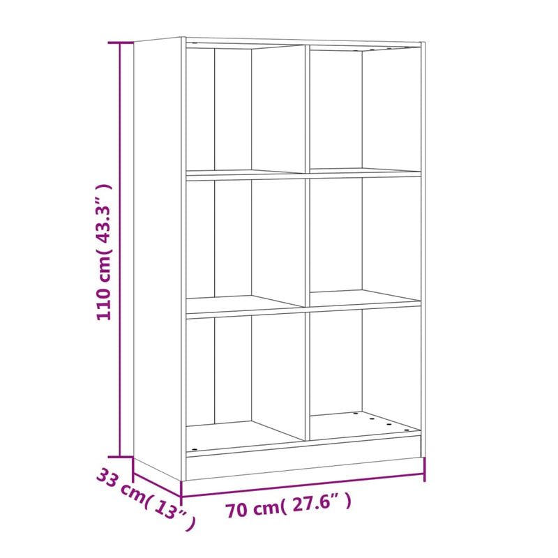 vidaXL fehér tömör fenyőfa könyvszekrény 70 x 33 x 110 cm