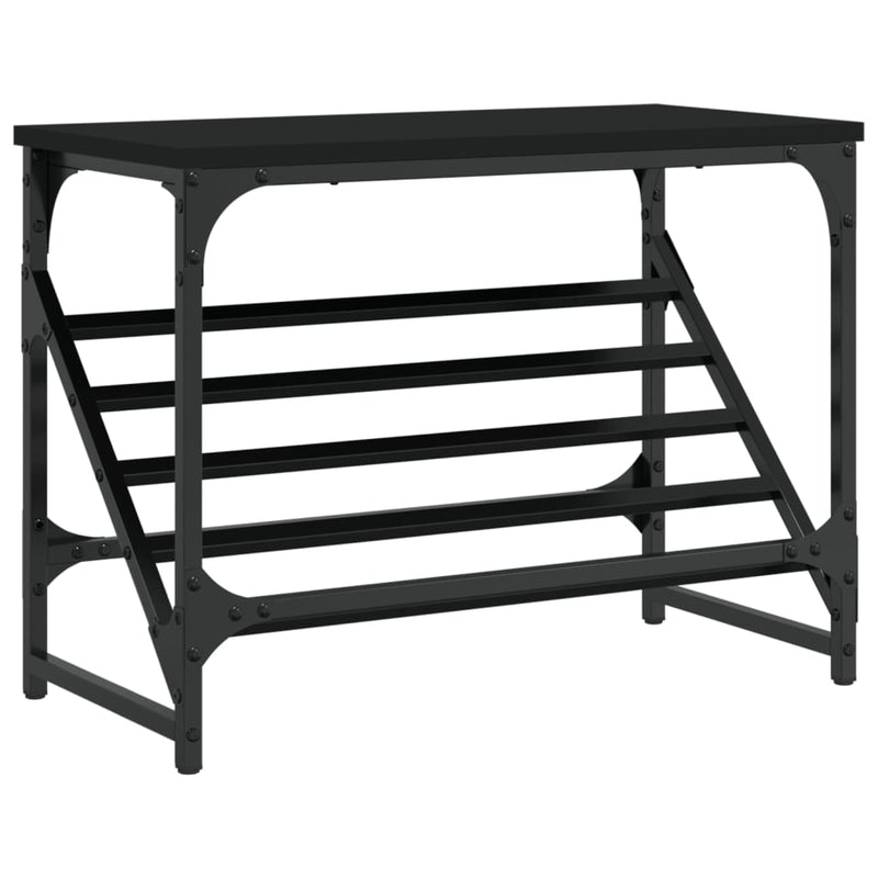 vidaXL fekete szerelt fa cipőtartó 60x30x45 cm