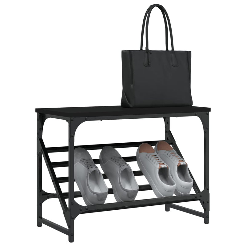 vidaXL fekete szerelt fa cipőtartó 60x30x45 cm