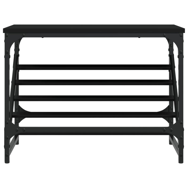 vidaXL fekete szerelt fa cipőtartó 60x30x45 cm