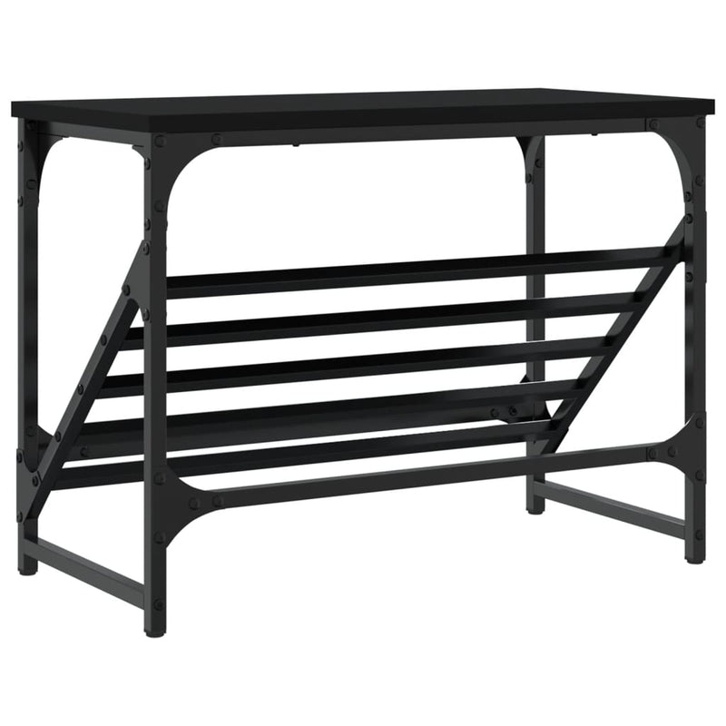 vidaXL fekete szerelt fa cipőtartó 60x30x45 cm