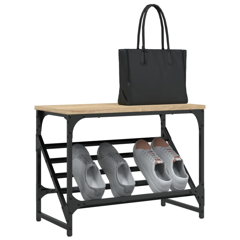 vidaXL sonoma tölgy színű szerelt fa cipőtartó 60x30x45 cm