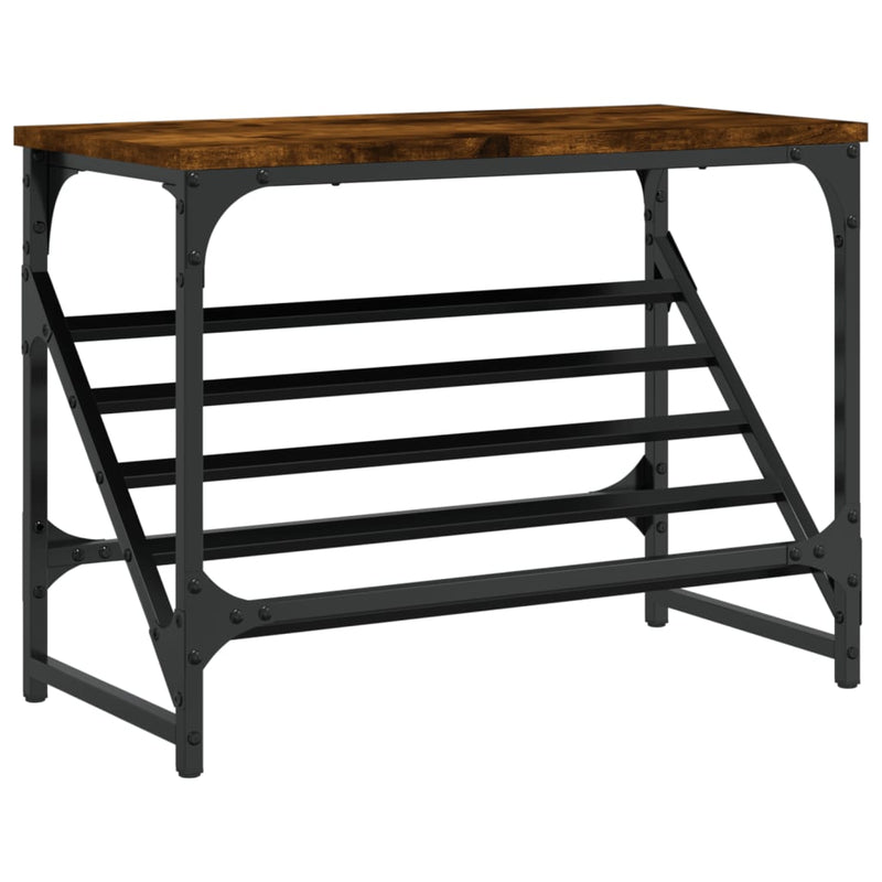 vidaXL füstös tölgy színű szerelt fa cipőtartó 60x30x45 cm
