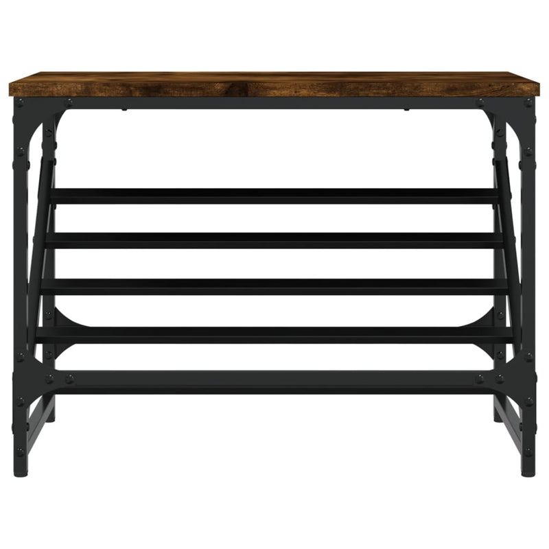 vidaXL füstös tölgy színű szerelt fa cipőtartó 60x30x45 cm