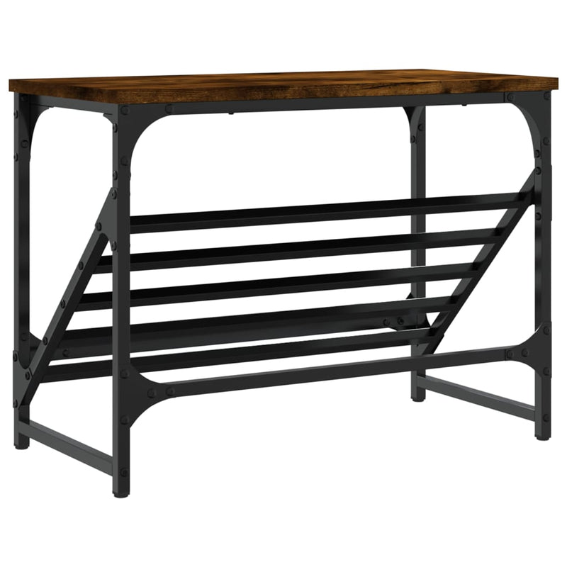 vidaXL füstös tölgy színű szerelt fa cipőtartó 60x30x45 cm