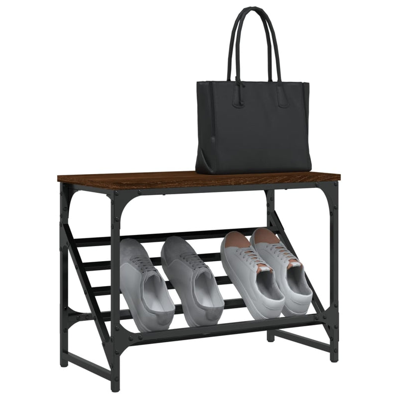 vidaXL barna tölgyszínű szerelt fa cipőtartó 60x30x45 cm