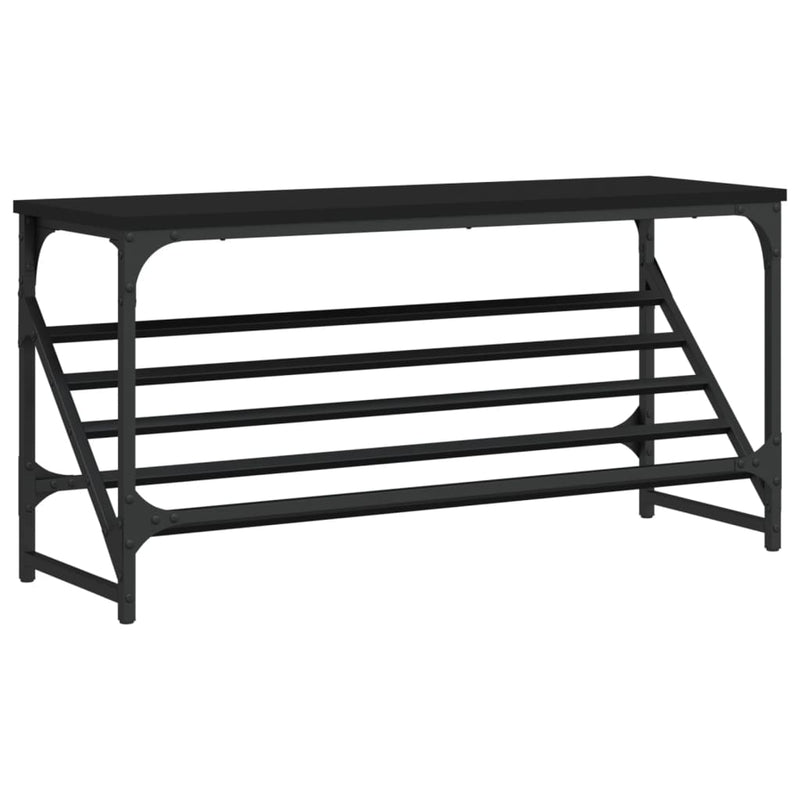 vidaXL fekete szerelt fa cipőtartó 90x30x45 cm