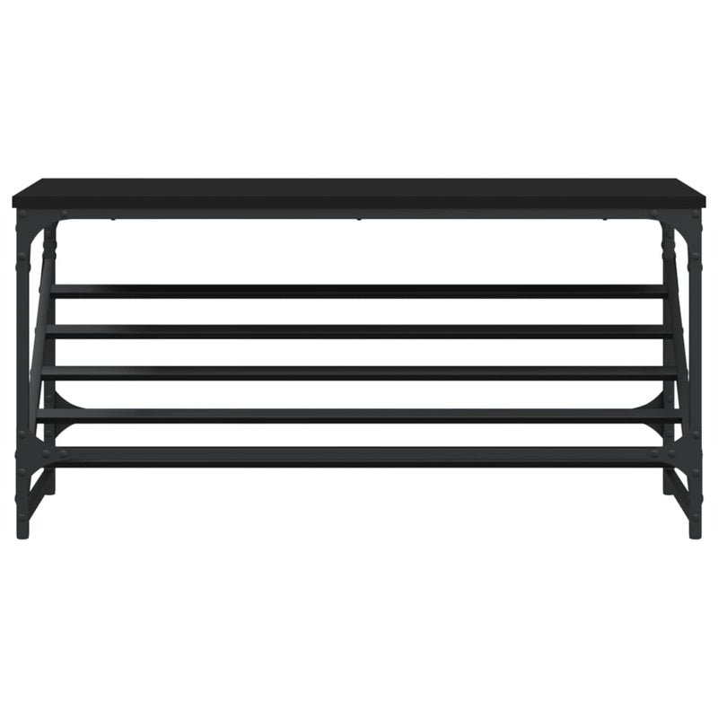 vidaXL fekete szerelt fa cipőtartó 90x30x45 cm