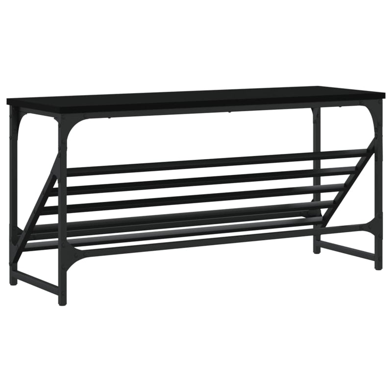 vidaXL fekete szerelt fa cipőtartó 90x30x45 cm