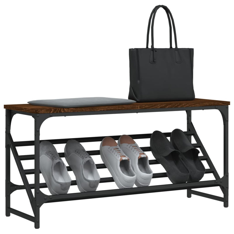 vidaXL barna tölgyszínű szerelt fa cipőtartó 90x30x45 cm