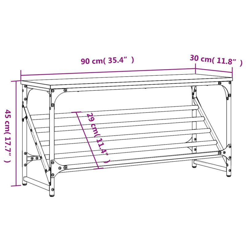 vidaXL barna tölgyszínű szerelt fa cipőtartó 90x30x45 cm
