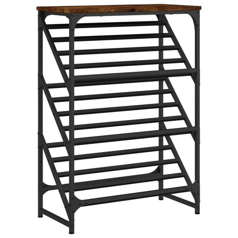 vidaXL füstös tölgy színű szerelt fa cipőtartó 60x30x85 cm
