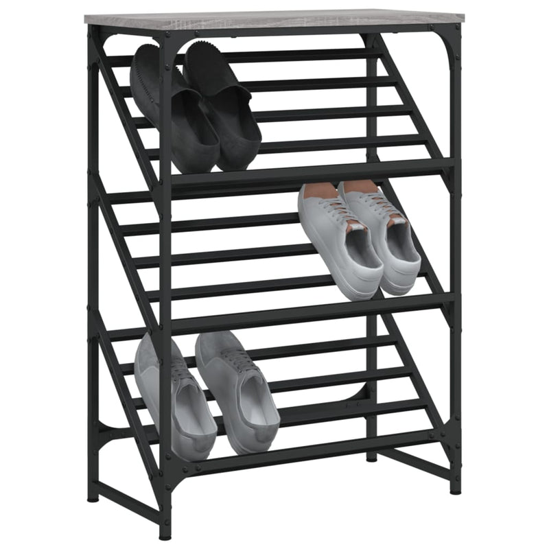 vidaXL szürke sonoma színű szerelt fa cipőtartó 60x30x85 cm