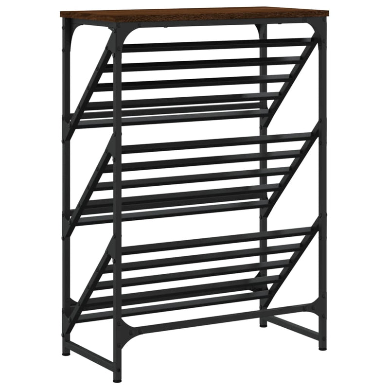 vidaXL barna tölgyszínű szerelt fa cipőtartó 60x30x85 cm