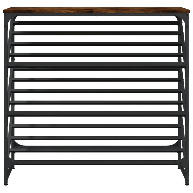vidaXL füstös tölgy színű szerelt fa cipőtartó 90x30x85 cm