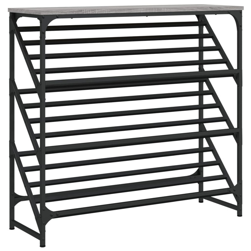 vidaXL szürke sonoma színű szerelt fa cipőtartó 90x30x85 cm