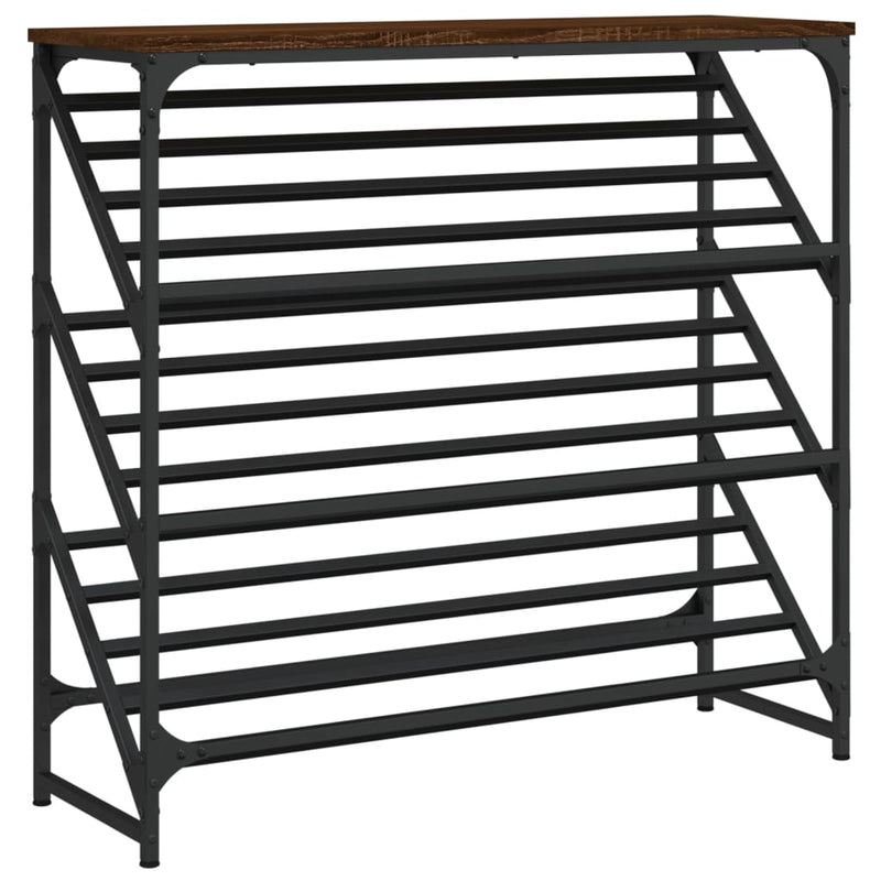 vidaXL barna tölgyszínű szerelt fa cipőtartó 90x30x85 cm