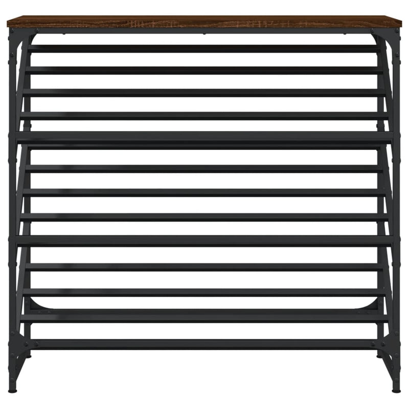 vidaXL barna tölgyszínű szerelt fa cipőtartó 90x30x85 cm