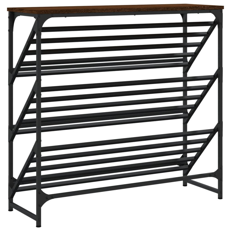 vidaXL barna tölgyszínű szerelt fa cipőtartó 90x30x85 cm
