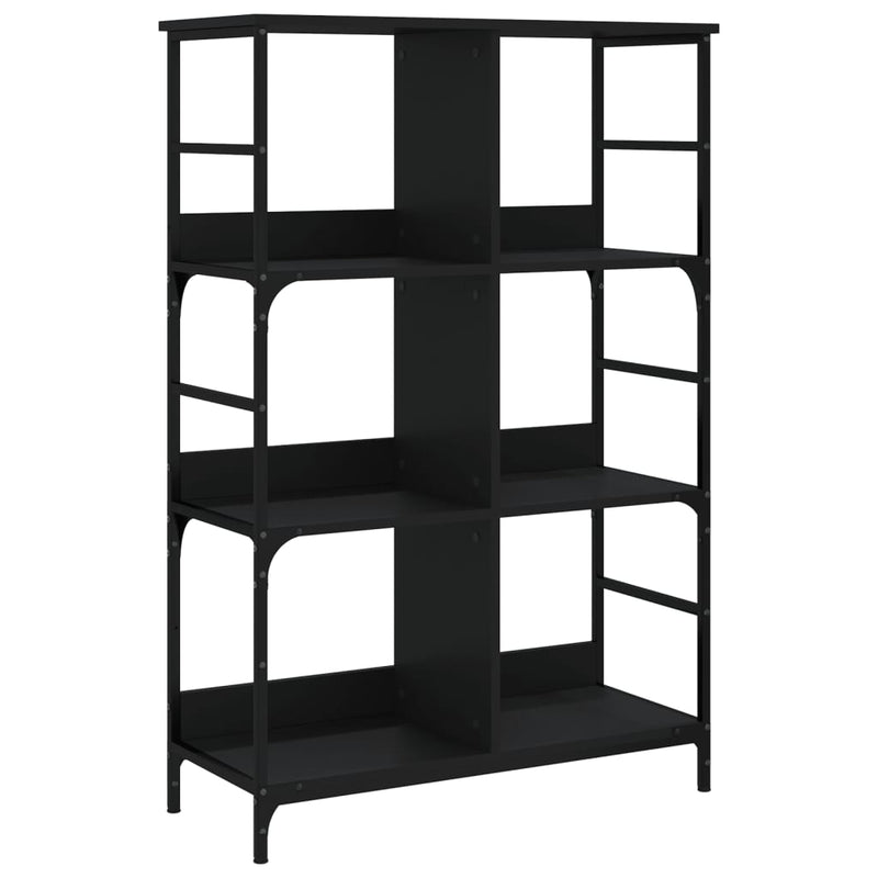 vidaXL fekete szerelt fa könyvespolc 78,5 x 33 x 117,5 cm
