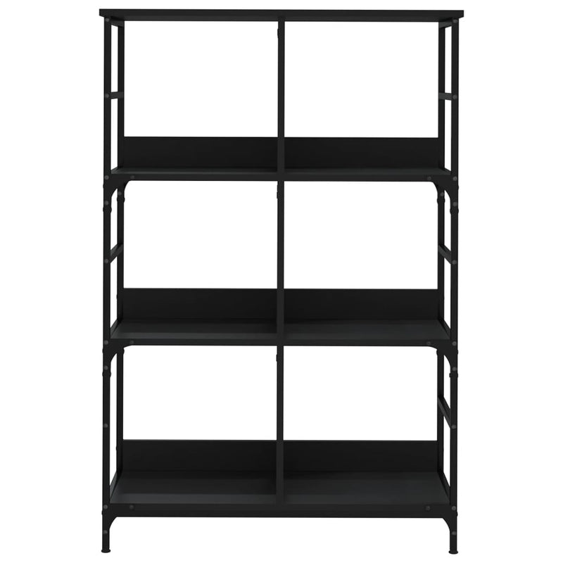 vidaXL fekete szerelt fa könyvespolc 78,5 x 33 x 117,5 cm