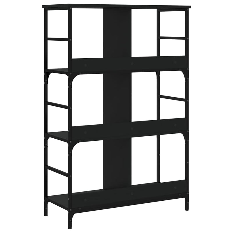 vidaXL fekete szerelt fa könyvespolc 78,5 x 33 x 117,5 cm