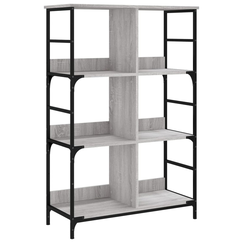 vidaXL szürke sonoma színű szerelt fa könyvespolc 78,5 x 33 x 117,5 cm