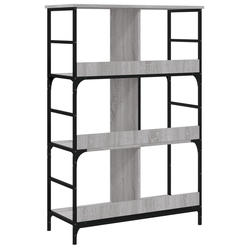 vidaXL szürke sonoma színű szerelt fa könyvespolc 78,5 x 33 x 117,5 cm