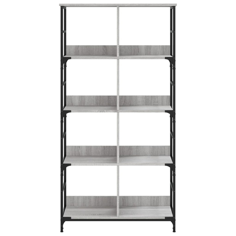 vidaXL szürke sonoma színű szerelt fa könyvespolc 78,5 x 33 x 153 cm