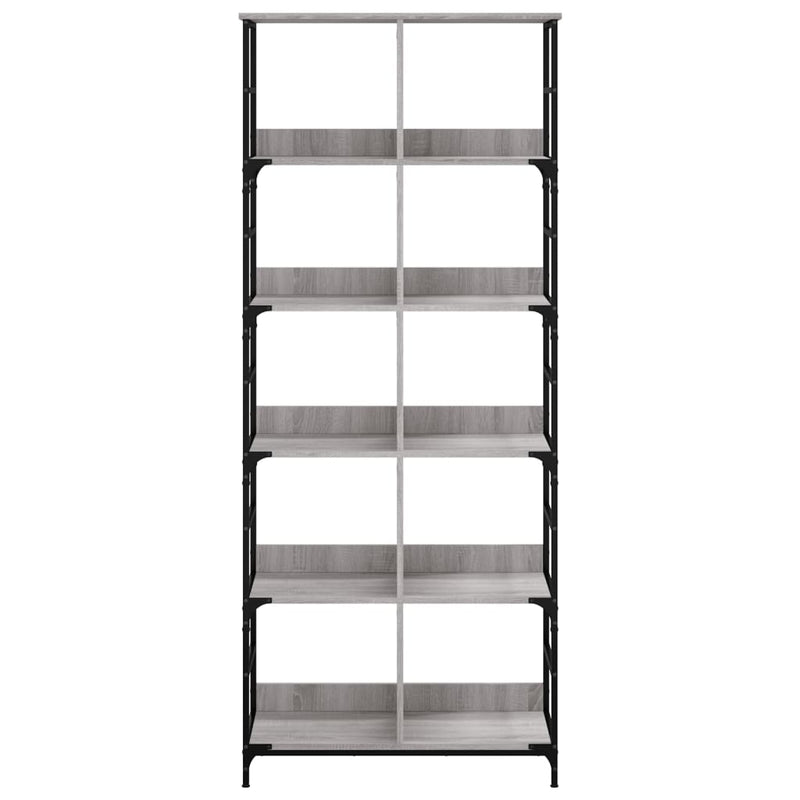 vidaXL szürke sonoma színű szerelt fa könyvespolc 78,5 x 33 x 188,5 cm