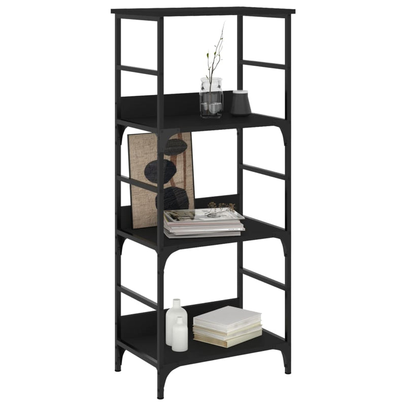 vidaXL fekete szerelt fa könyvespolc 50 x 33 x 117,5 cm