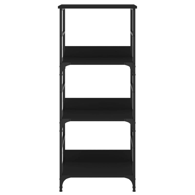 vidaXL fekete szerelt fa könyvespolc 50 x 33 x 117,5 cm