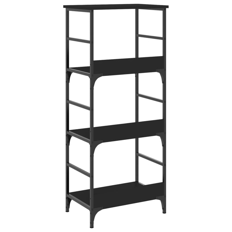 vidaXL fekete szerelt fa könyvespolc 50 x 33 x 117,5 cm