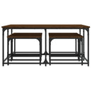 vidaXL 5 db barna tölgyszínű szerelt fa rakásolható dohányzóasztal