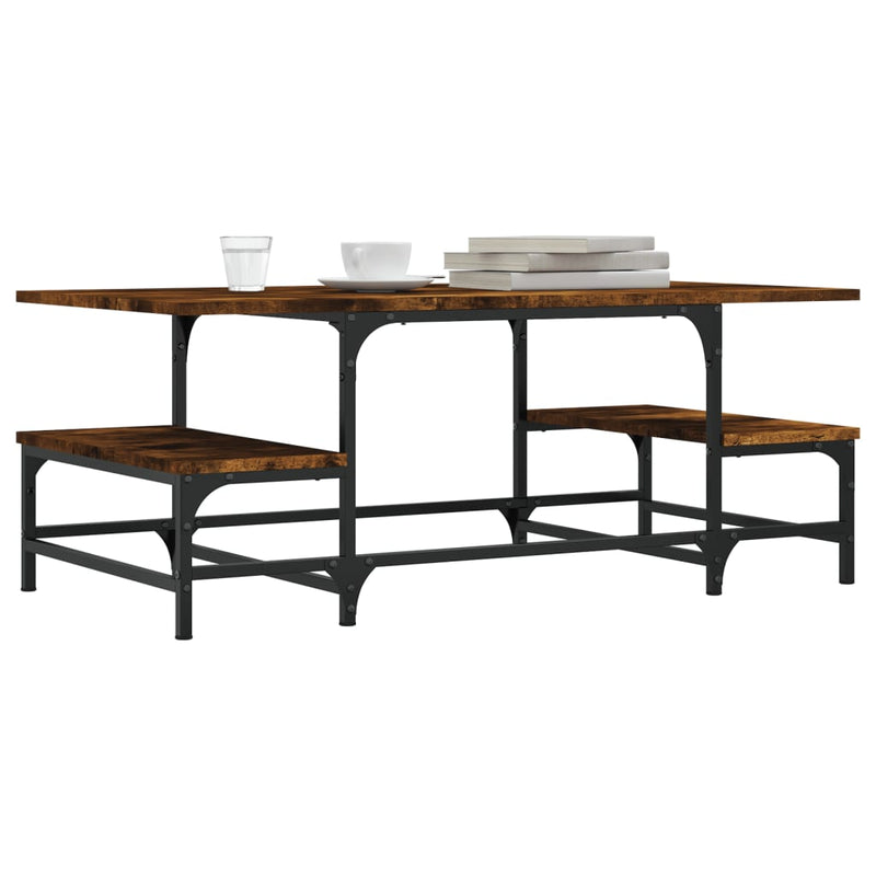 vidaXL füstös tölgy színű szerelt fa dohányzóasztal 100 x 50,5 x 40 cm