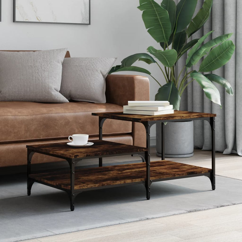 vidaXL füstös tölgy színű szerelt fa dohányzóasztal 100 x 50,5 x 45 cm