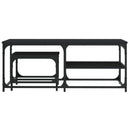 vidaXL 2 db fekete szerelt fa egymásba tolható dohányzóasztal