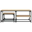 vidaXL 3 db sonoma színű szerelt fa egymásba tolható dohányzóasztal