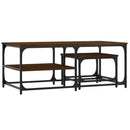 vidaXL 2 db barna tölgy színű szerelt fa rakásolható dohányzóasztal