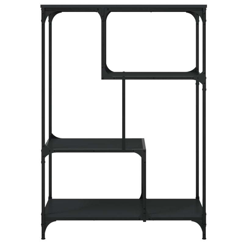 vidaXL fekete szerelt fa és acél könyvespolc 81x36x115 cm