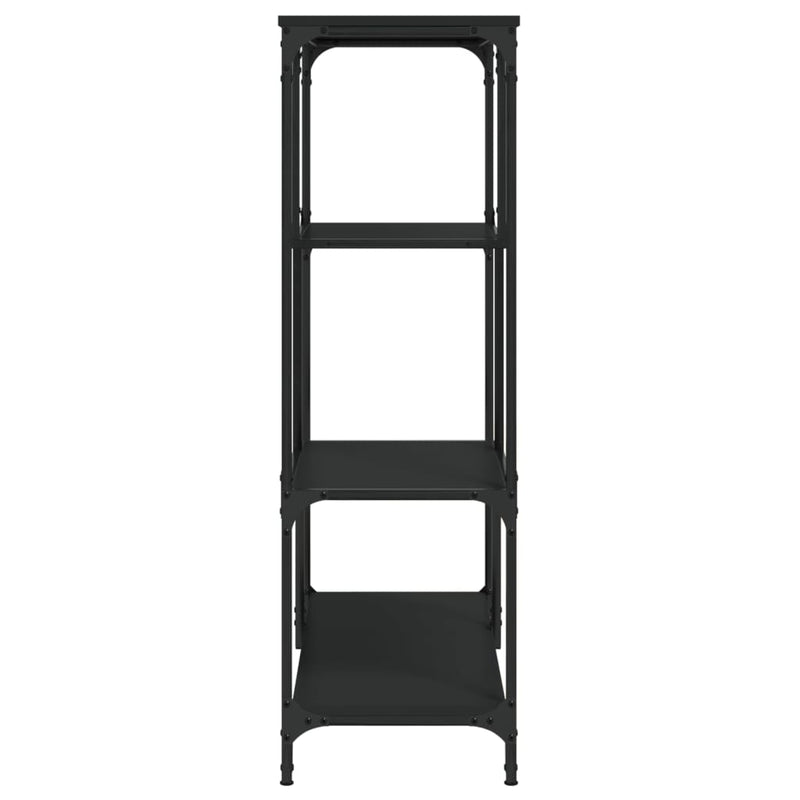 vidaXL fekete szerelt fa és acél könyvespolc 81x36x115 cm