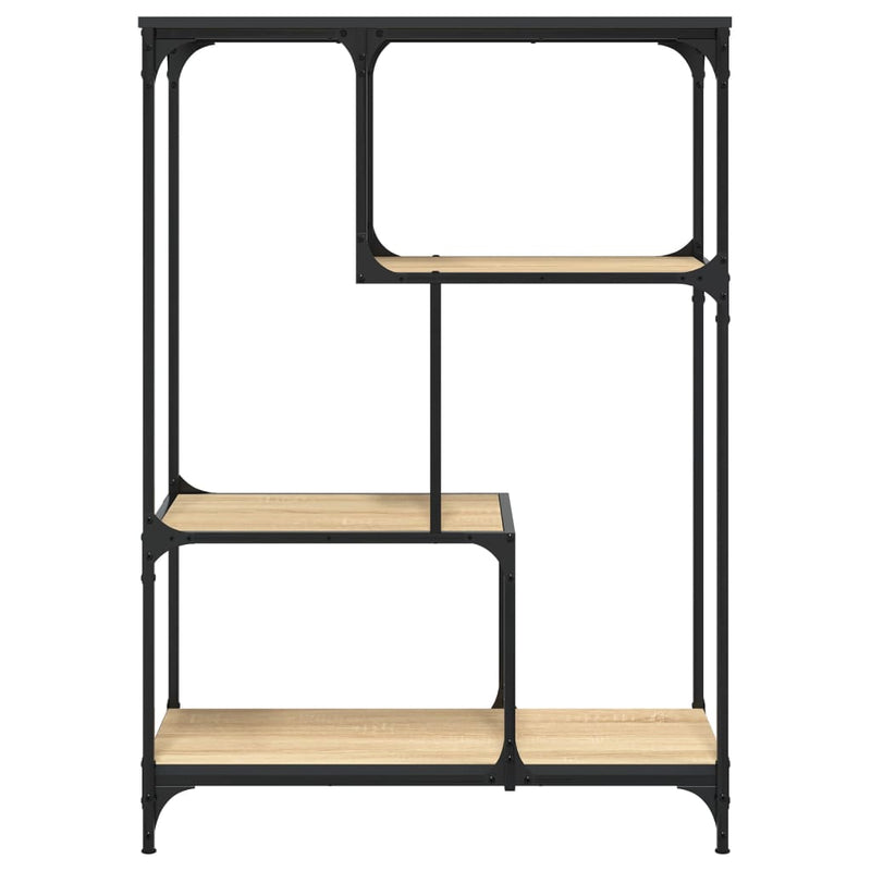 vidaXL sonoma tölgy színű szerelt fa és acél könyvespolc 81x36x115 cm