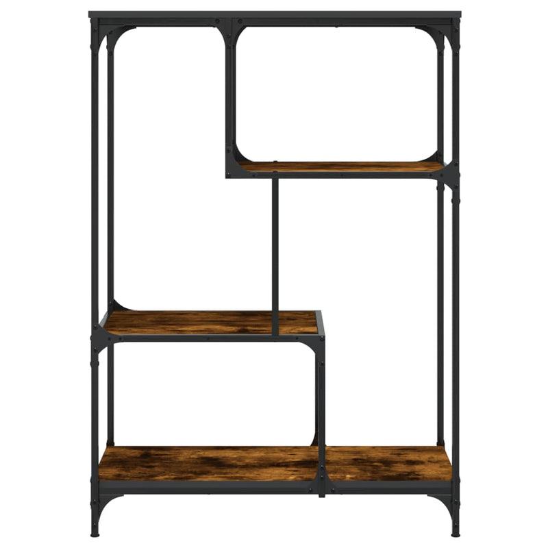 vidaXL füstös tölgy szerelt fa és acél könyvespolc 81x36x115 cm